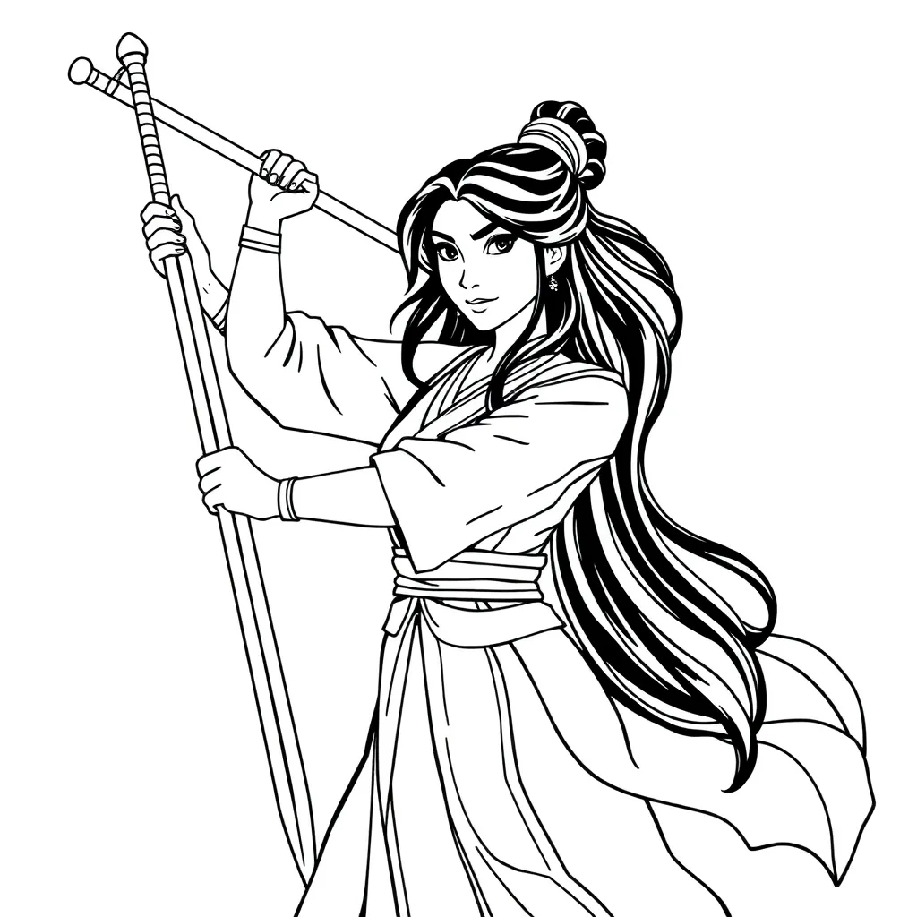 Mulan coloring page