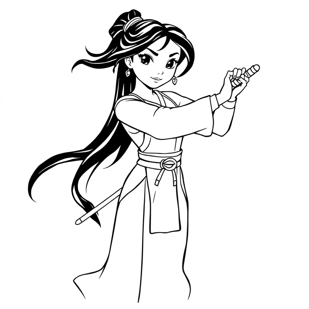 Mulan coloring page