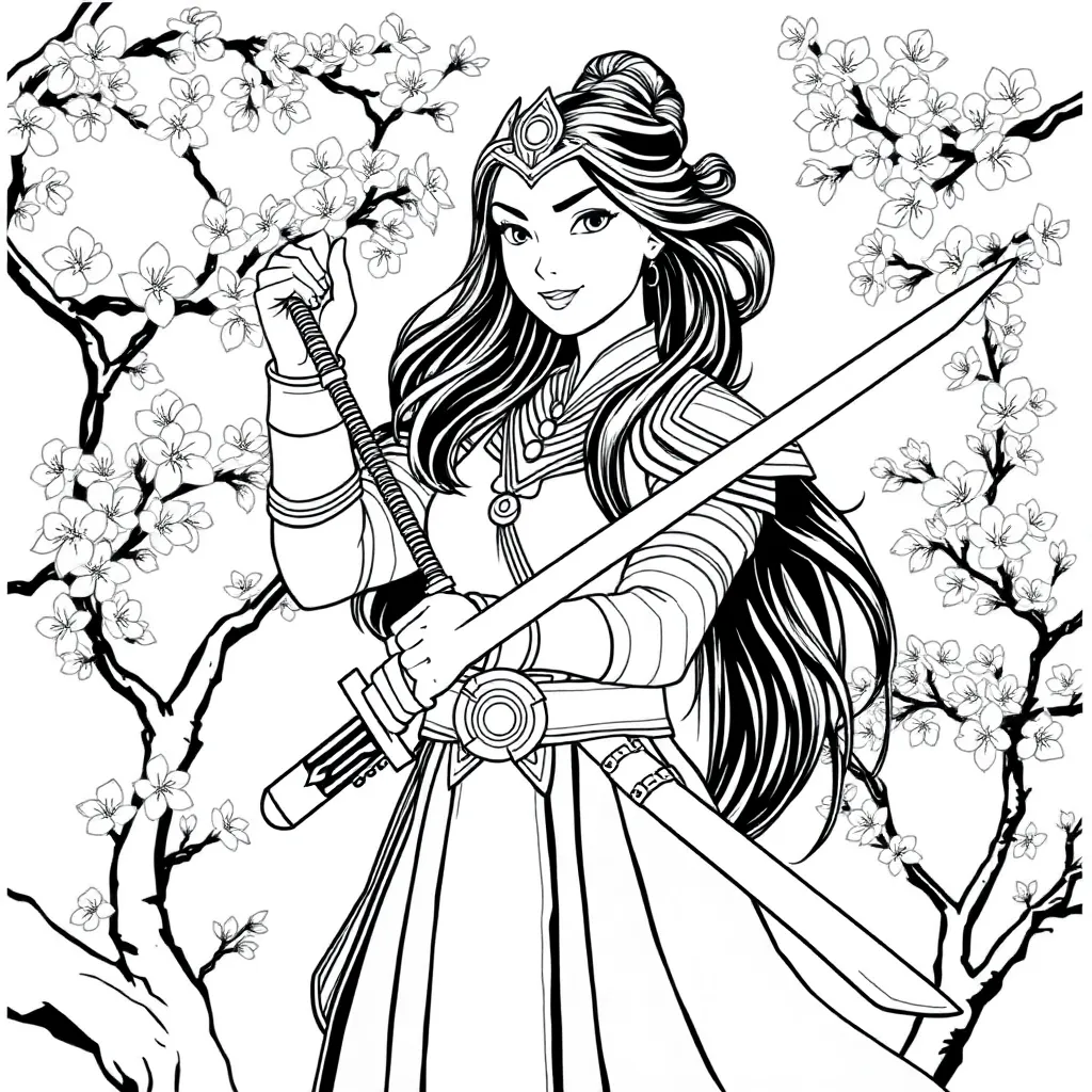 Mulan coloring page