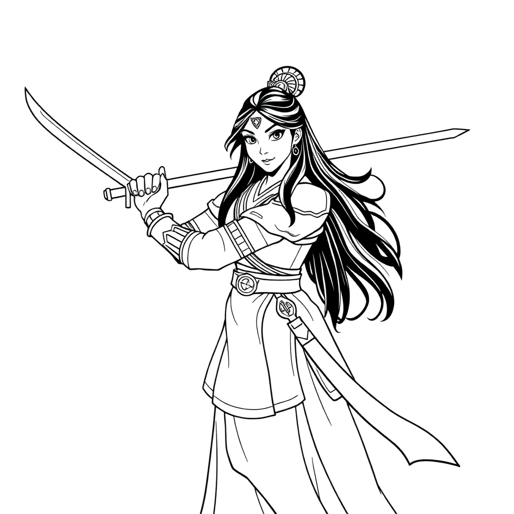 Mulan coloring page
