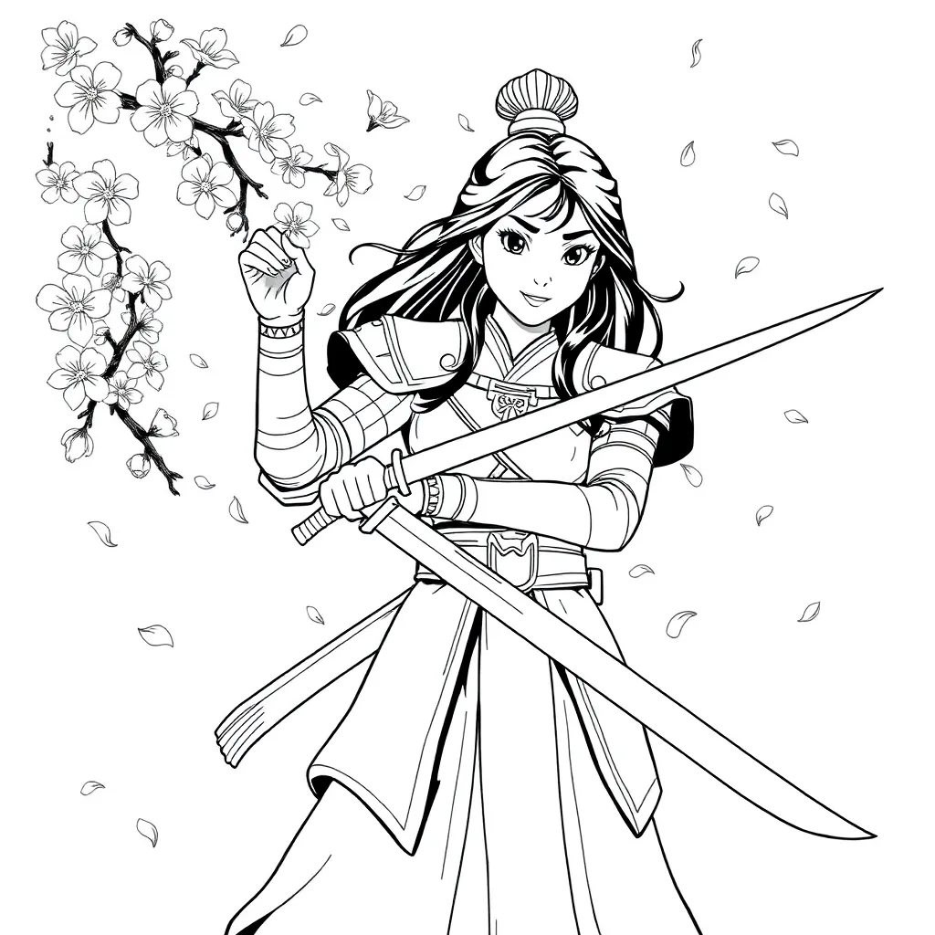 Mulan coloring page