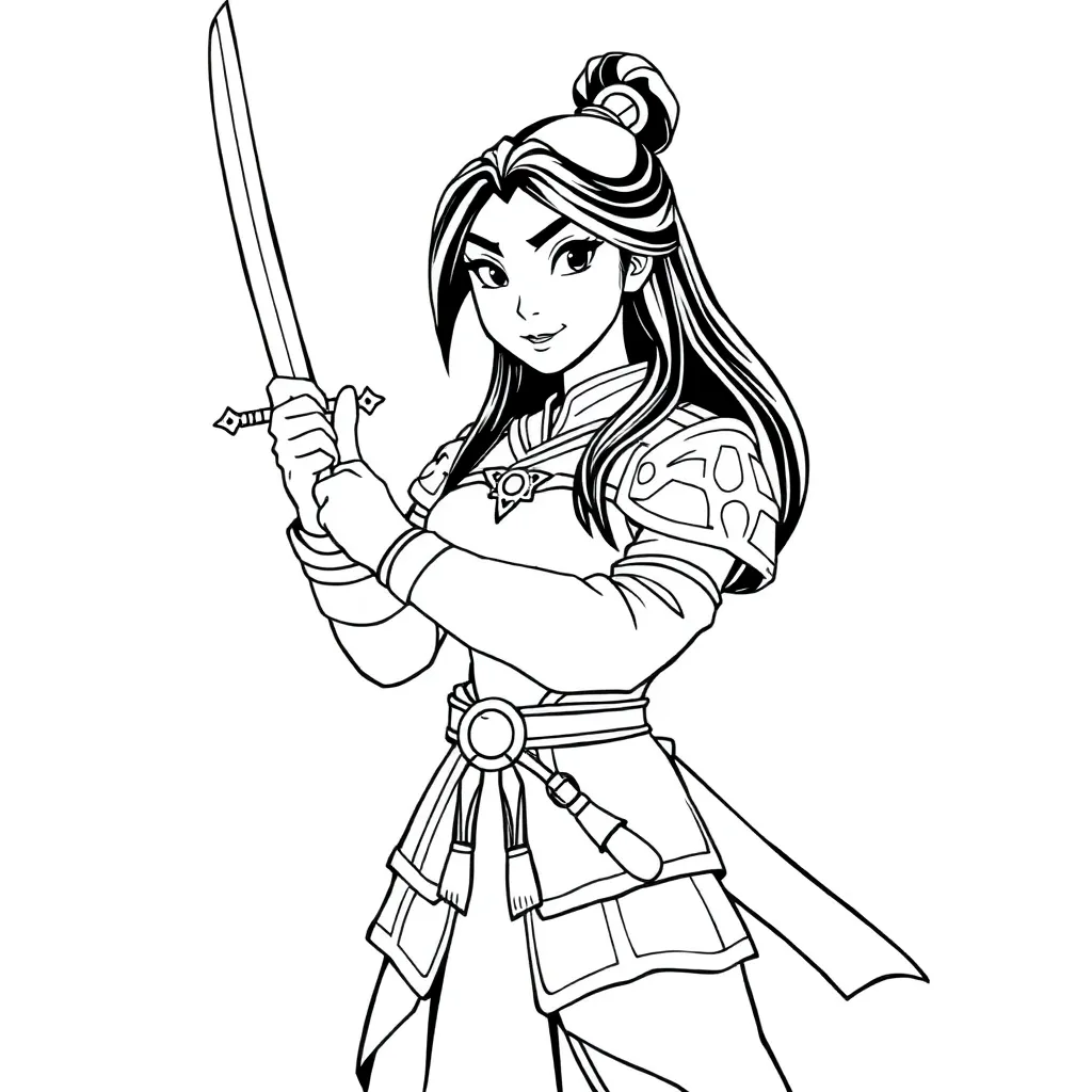 Mulan coloring page