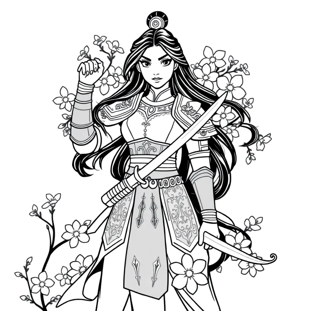 Mulan coloring page