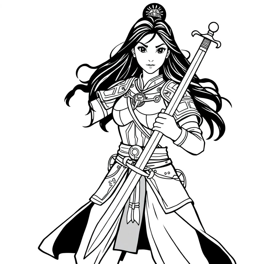 Mulan coloring page