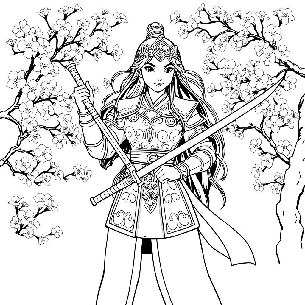 Mulan coloring page