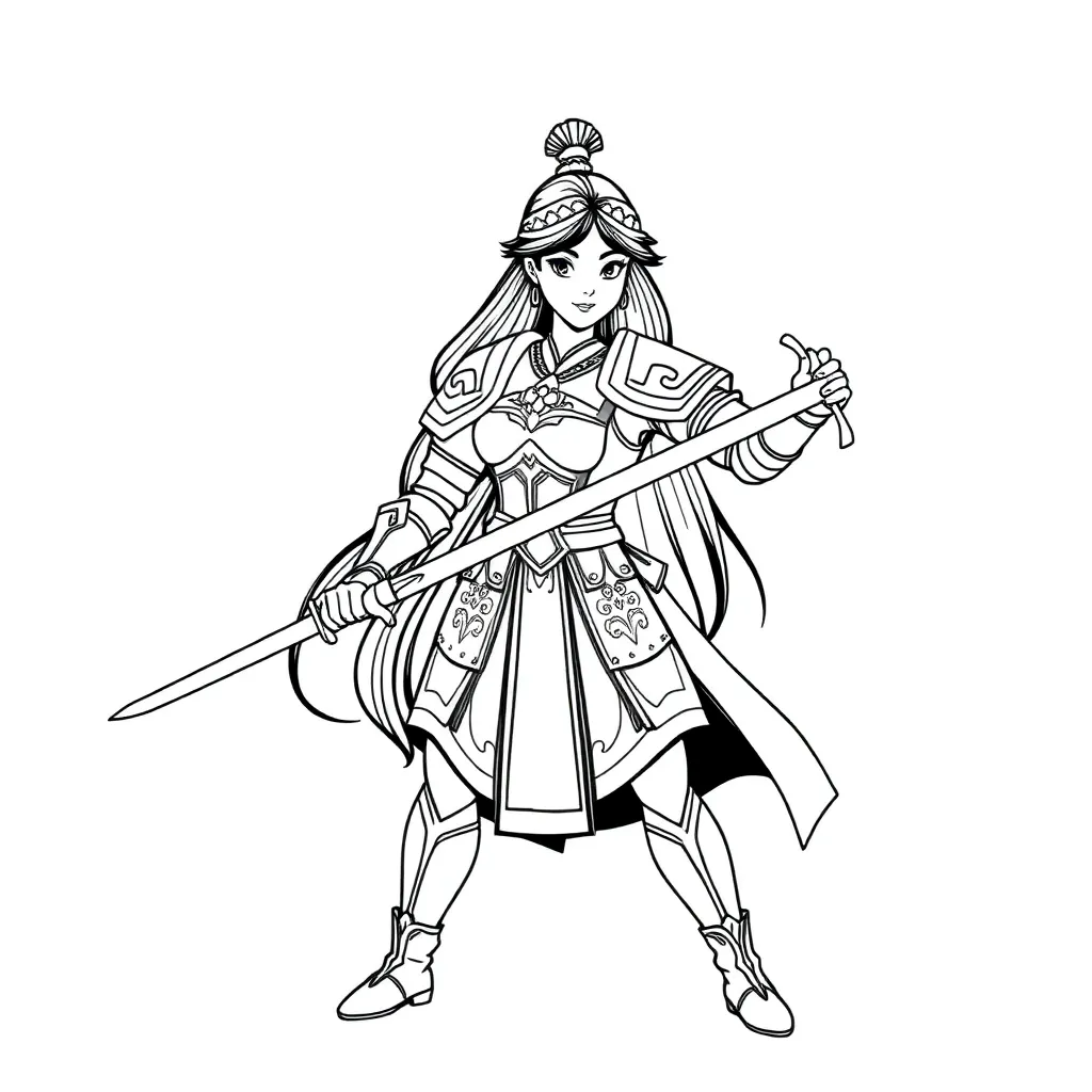 Mulan coloring page