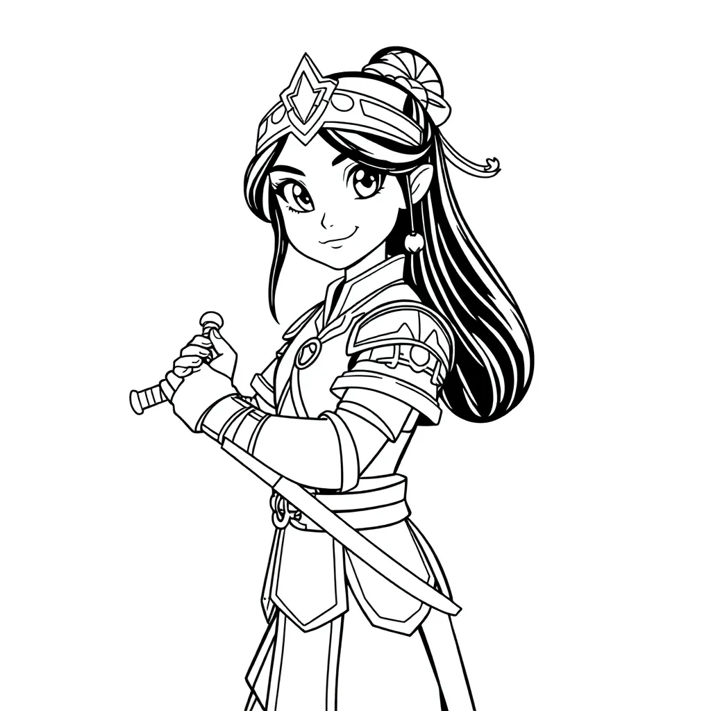 Mulan coloring page