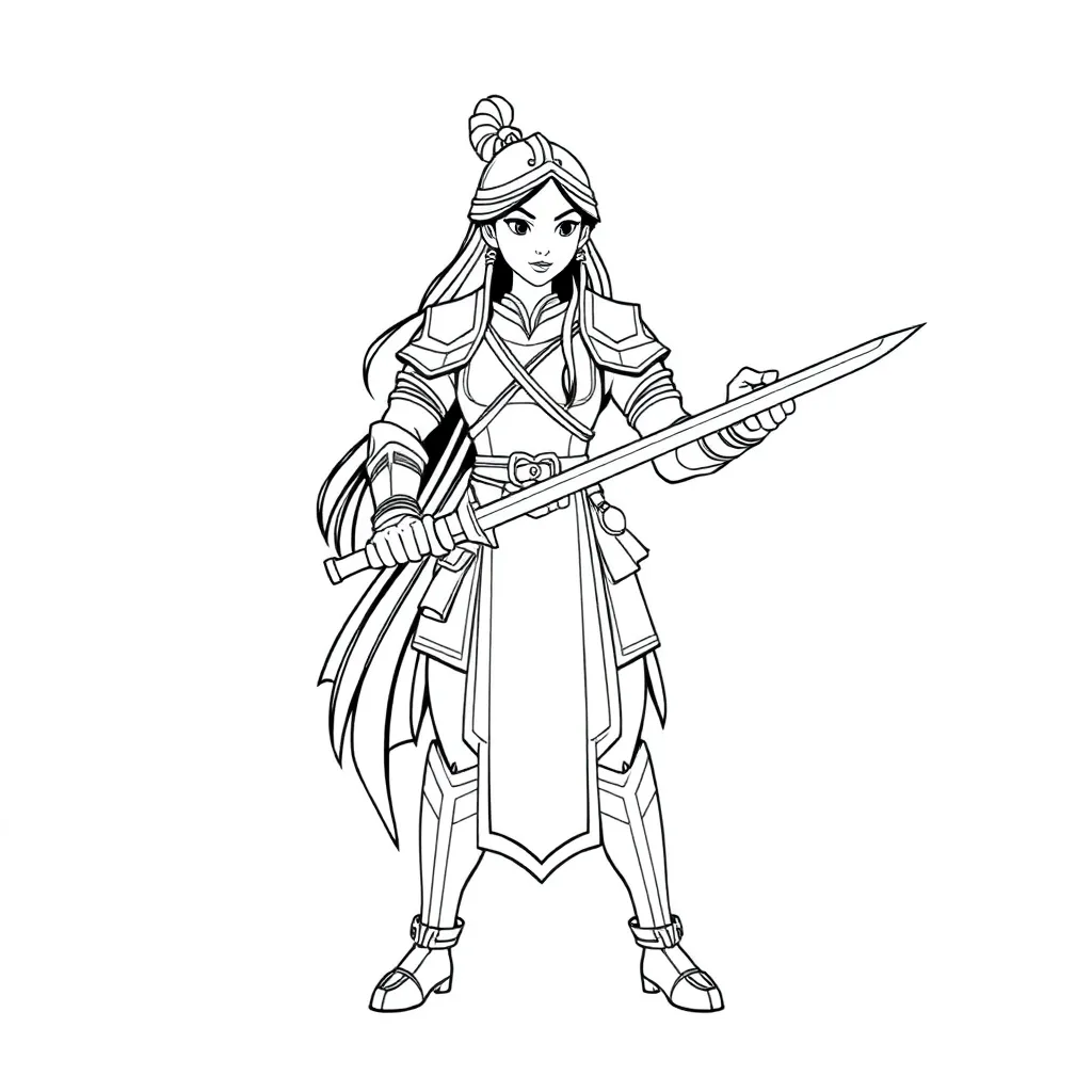 Mulan coloring page