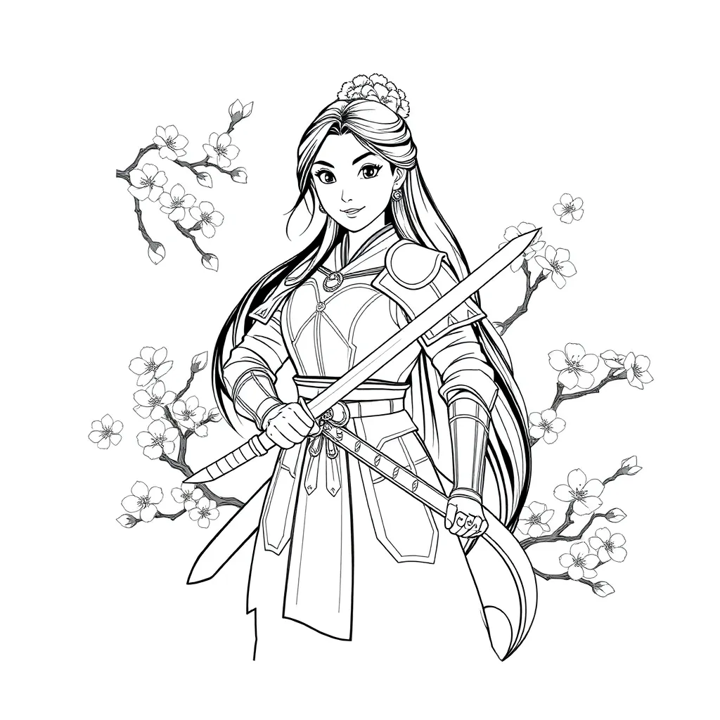 Mulan coloring page