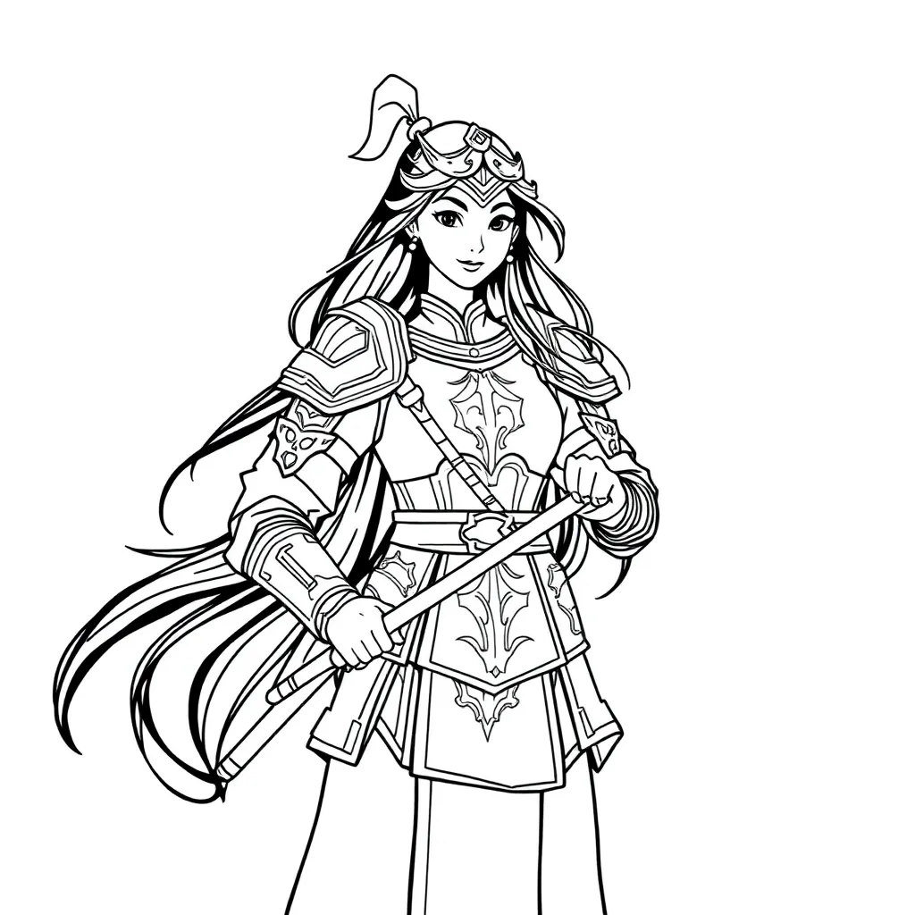 Mulan coloring page