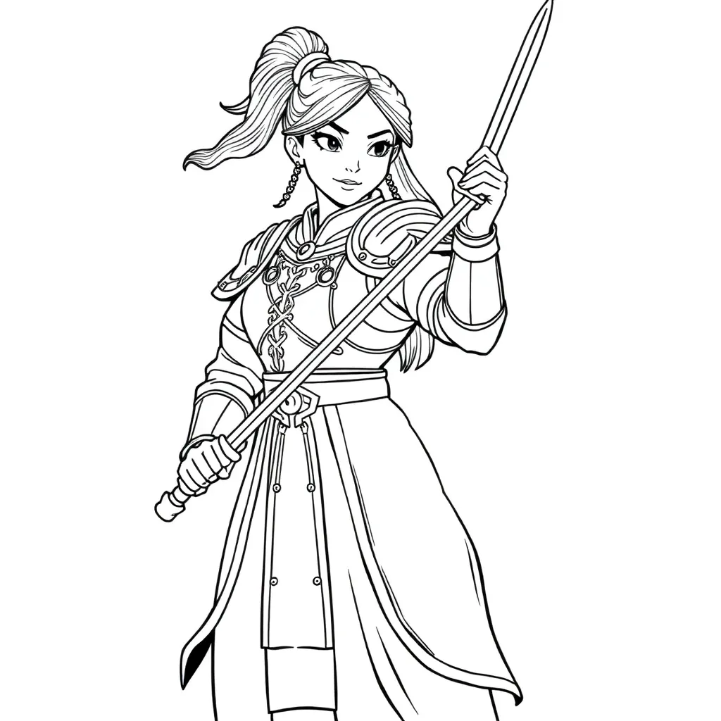 Mulan coloring page