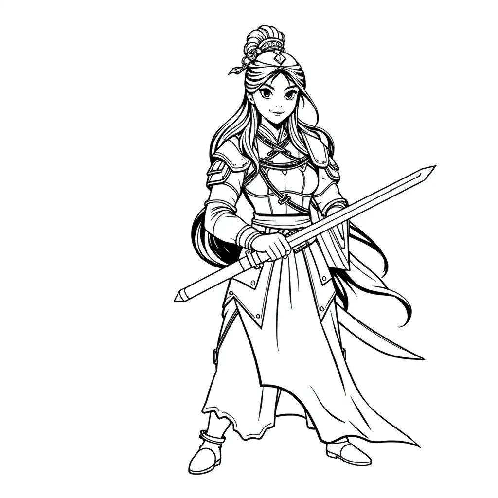 Mulan coloring page