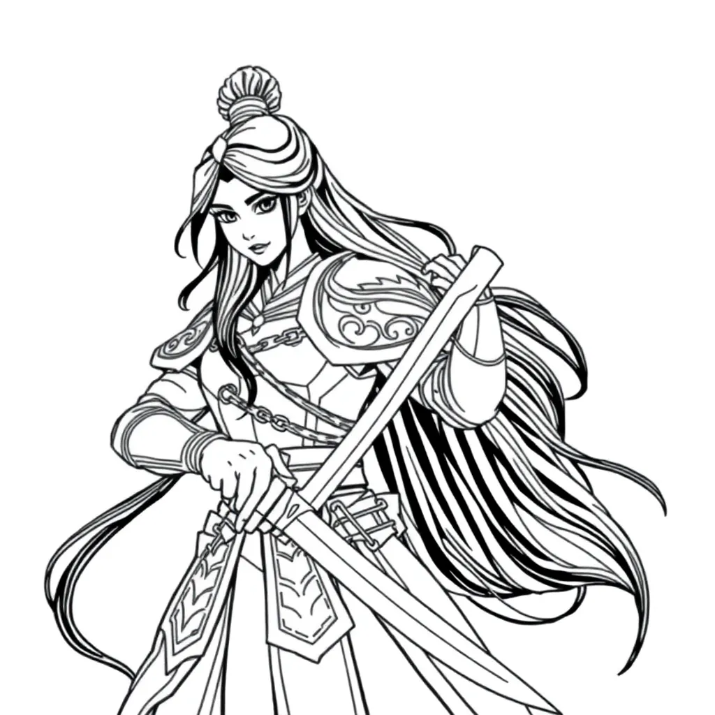 Mulan coloring page