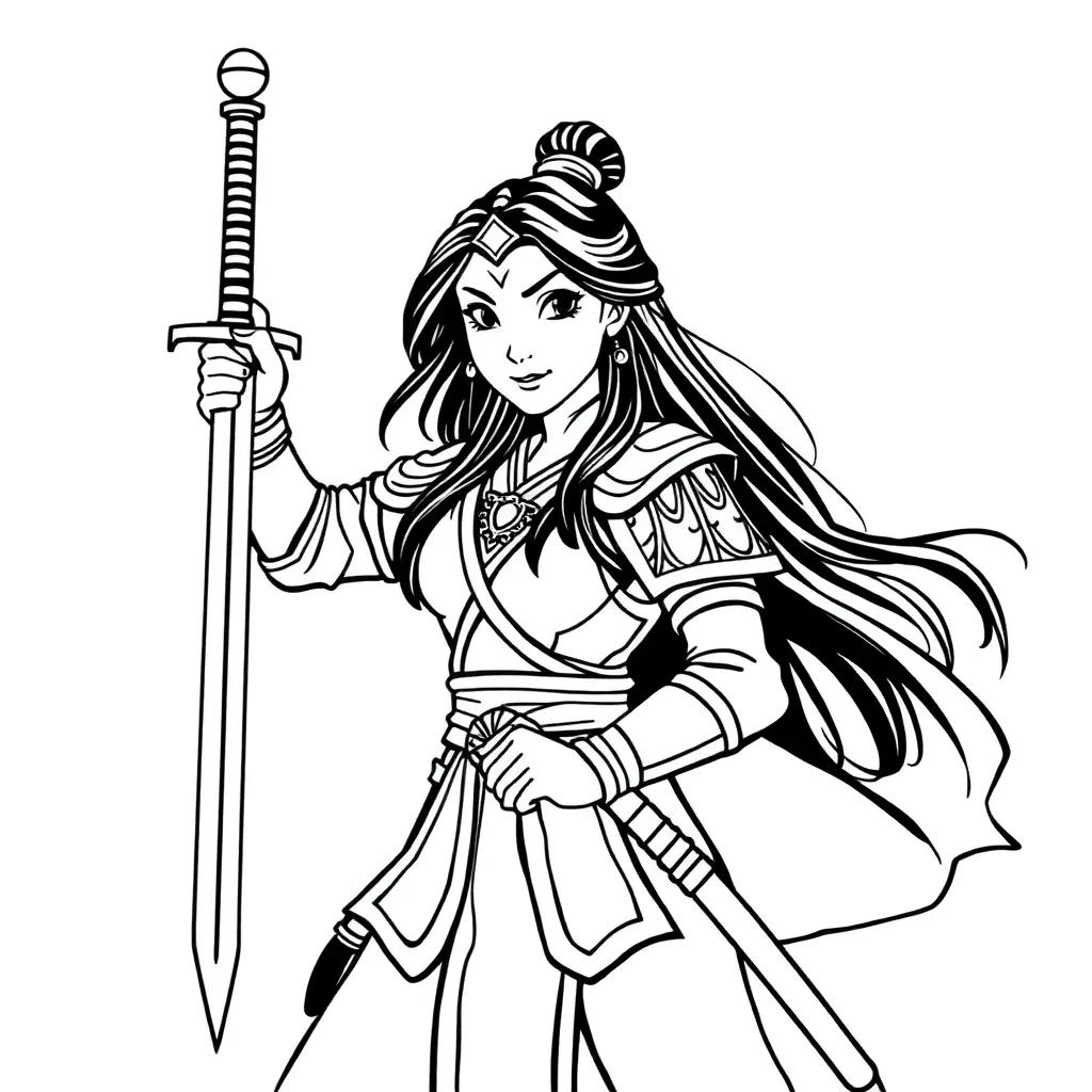 Mulan coloring page