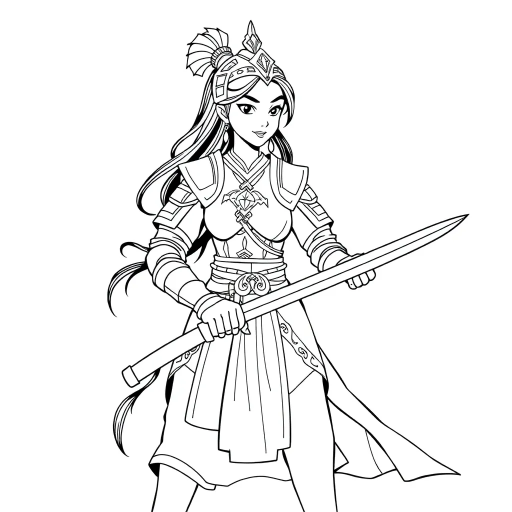 Mulan coloring page