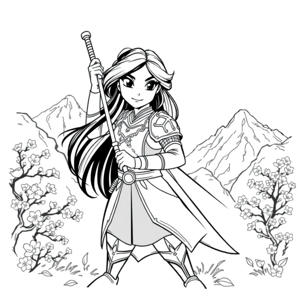 Mulan coloring page
