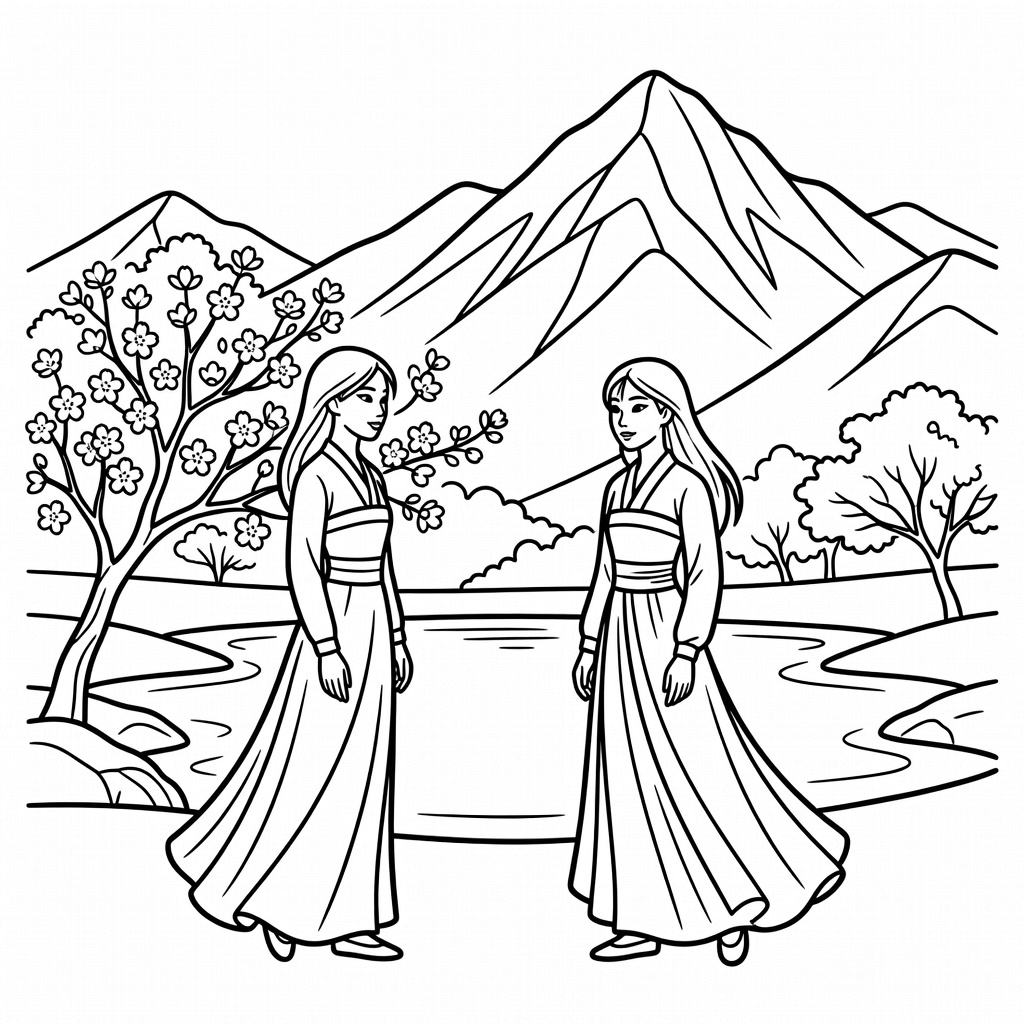 Mulan coloring page