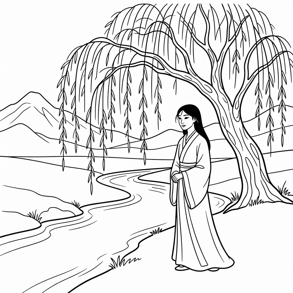 Mulan coloring page