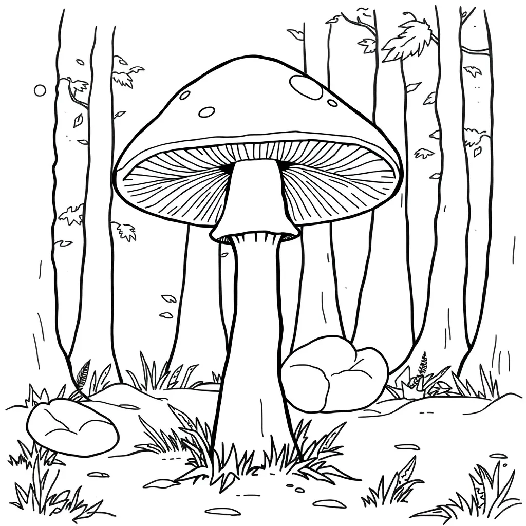 Mushroom coloring page