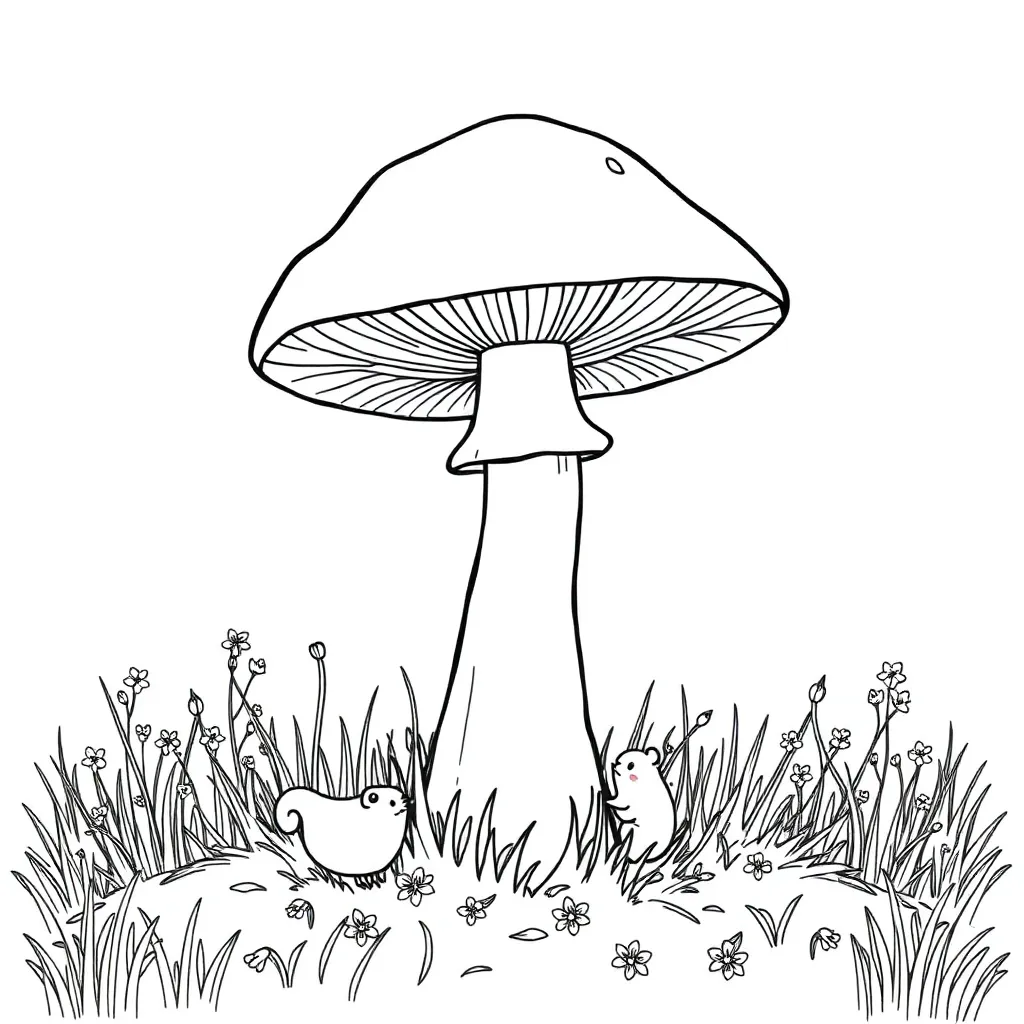 Mushroom coloring page