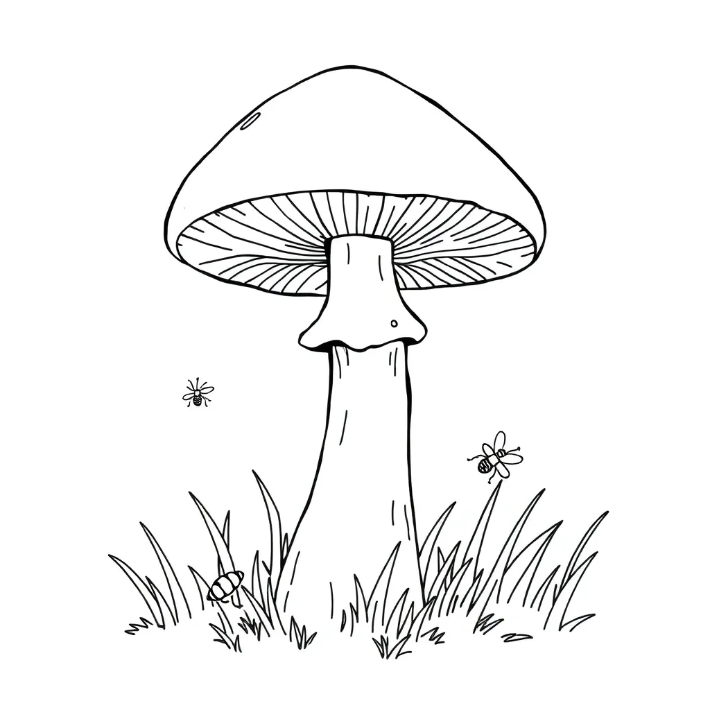 Mushroom coloring page