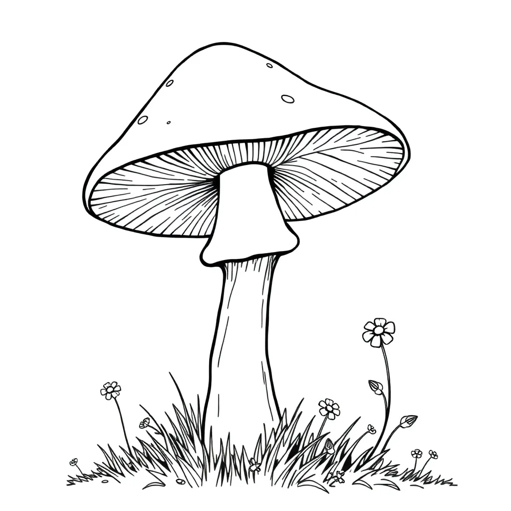 Mushroom coloring page