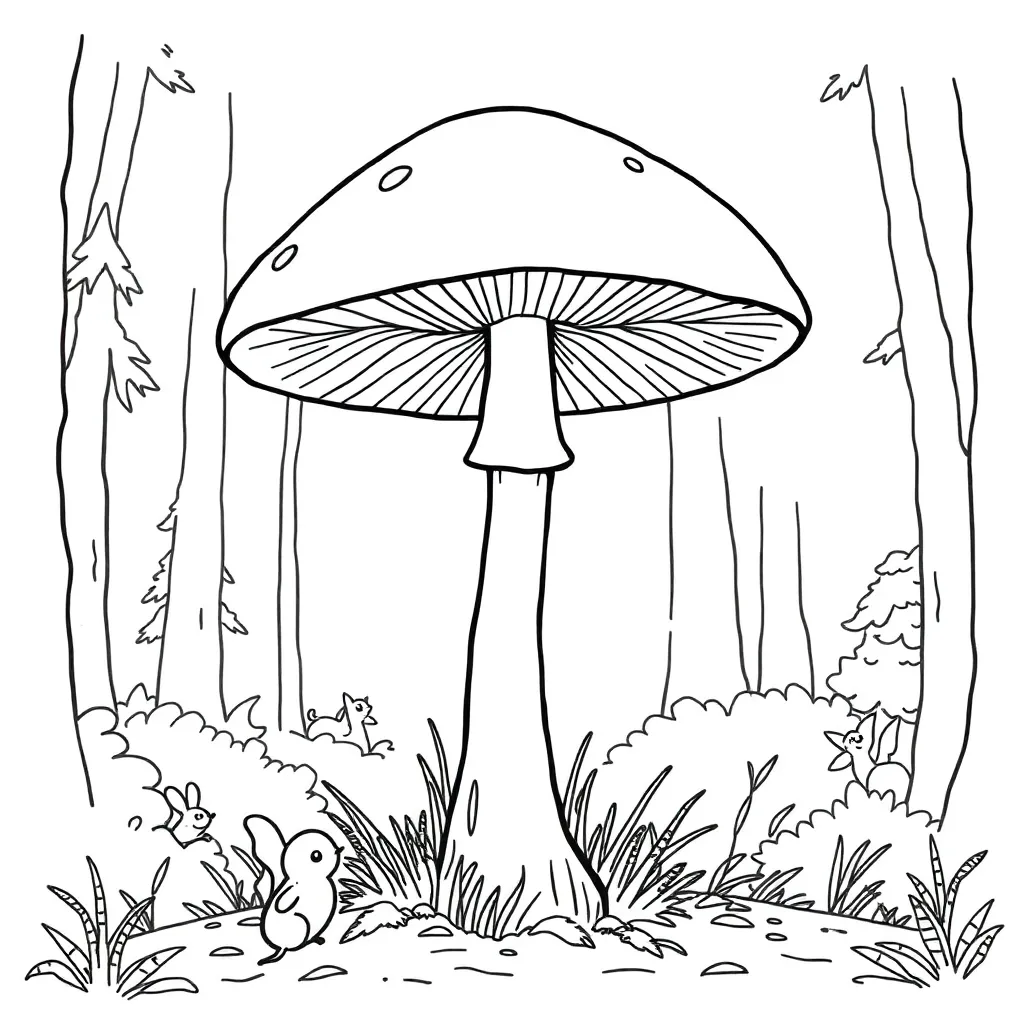 Mushroom coloring page