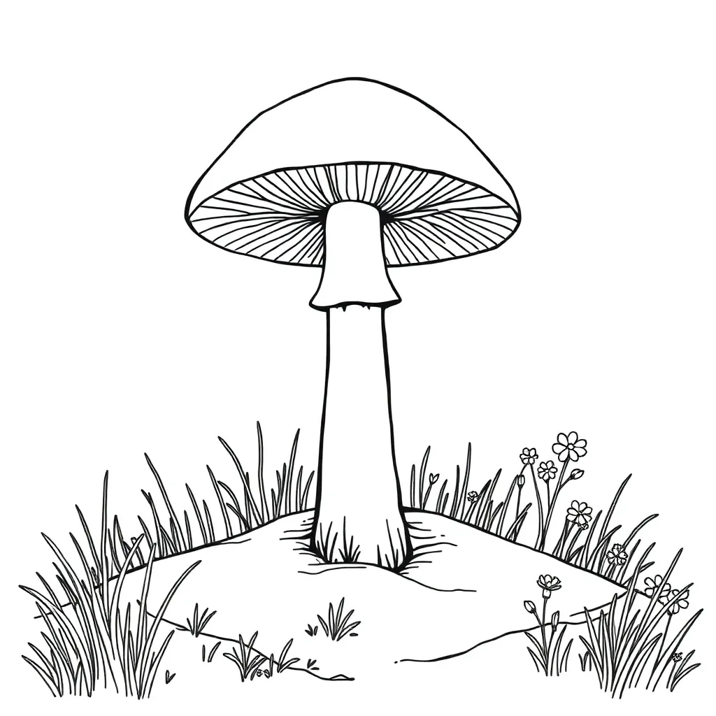 Mushroom coloring page