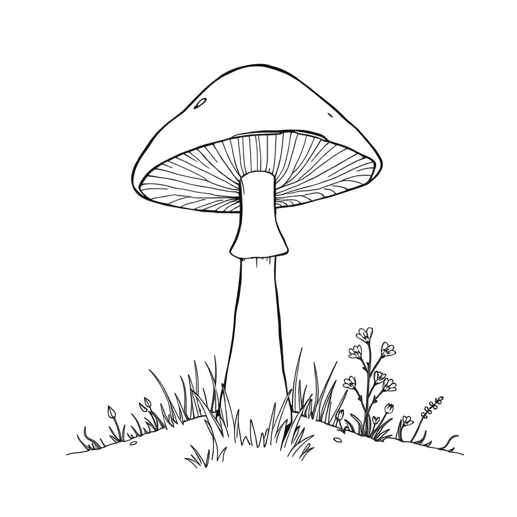 Mushroom coloring page