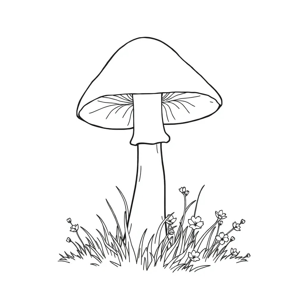 Mushroom coloring page