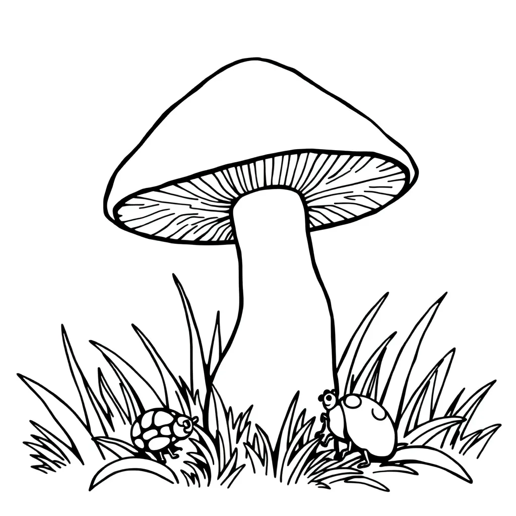 Mushroom coloring page