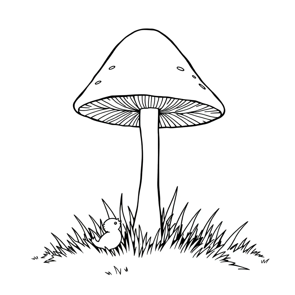 Mushroom coloring page