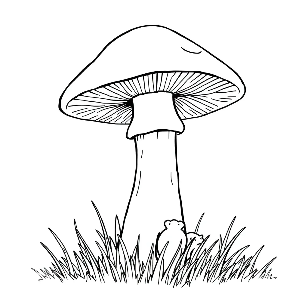 Mushroom coloring page