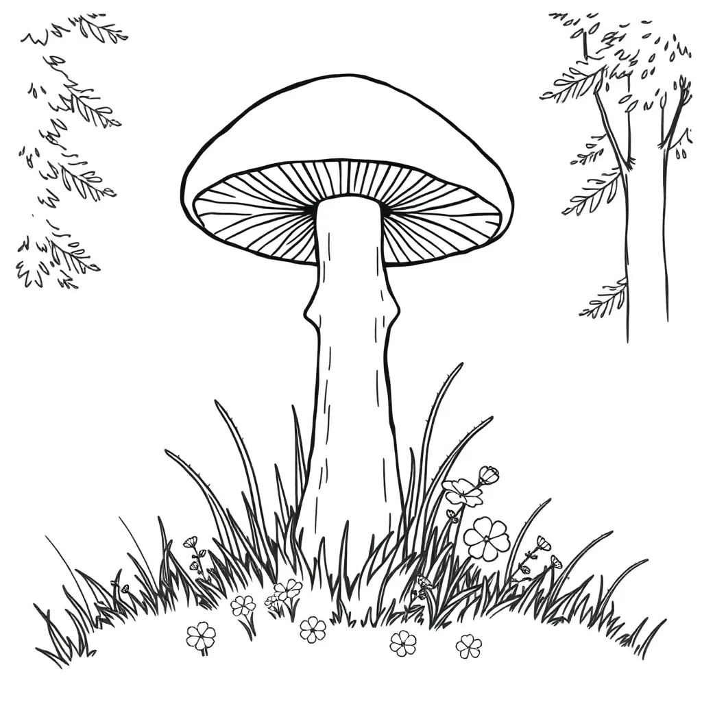 Mushroom coloring page