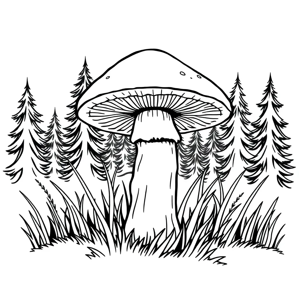 Mushroom coloring page