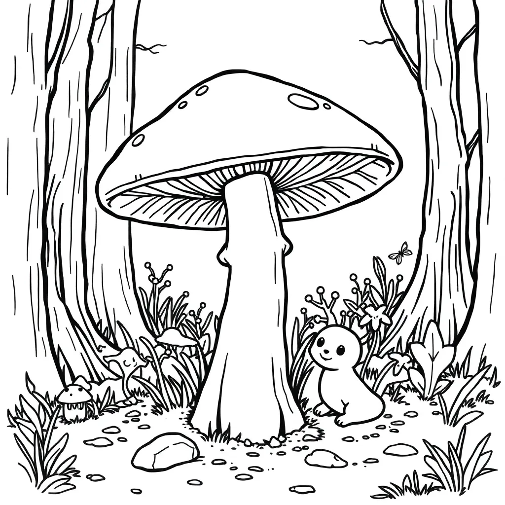 Mushroom coloring page
