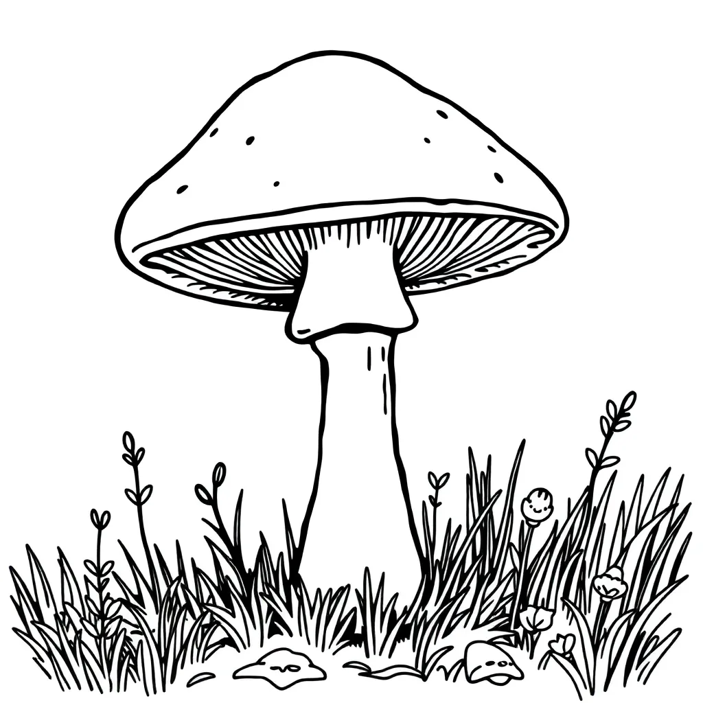 Mushroom coloring page