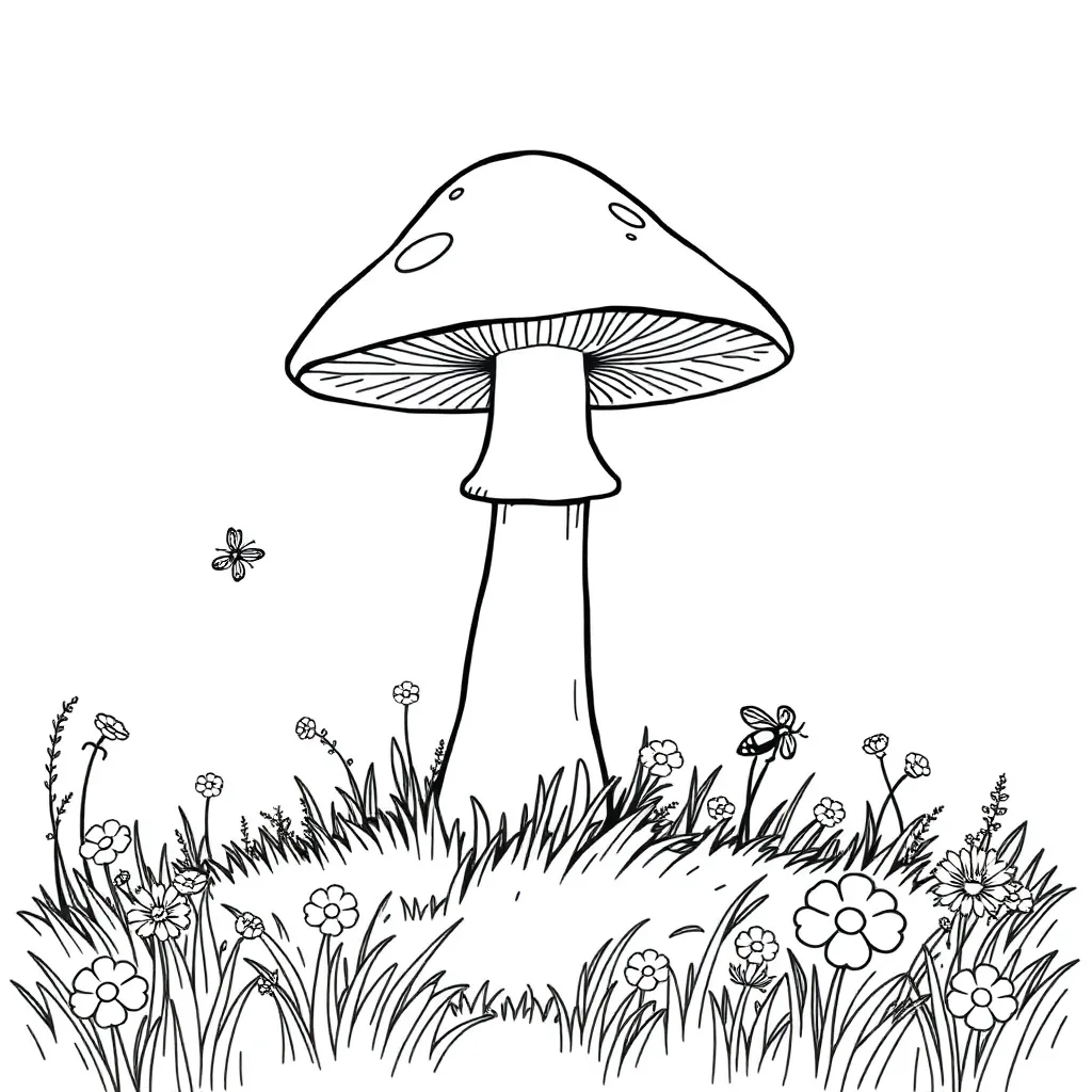 Mushroom coloring page