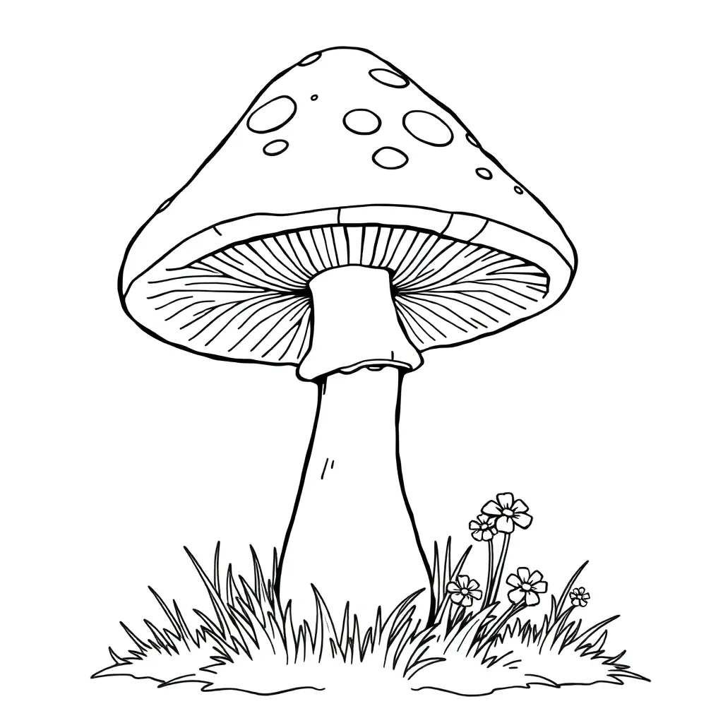 Mushroom coloring page