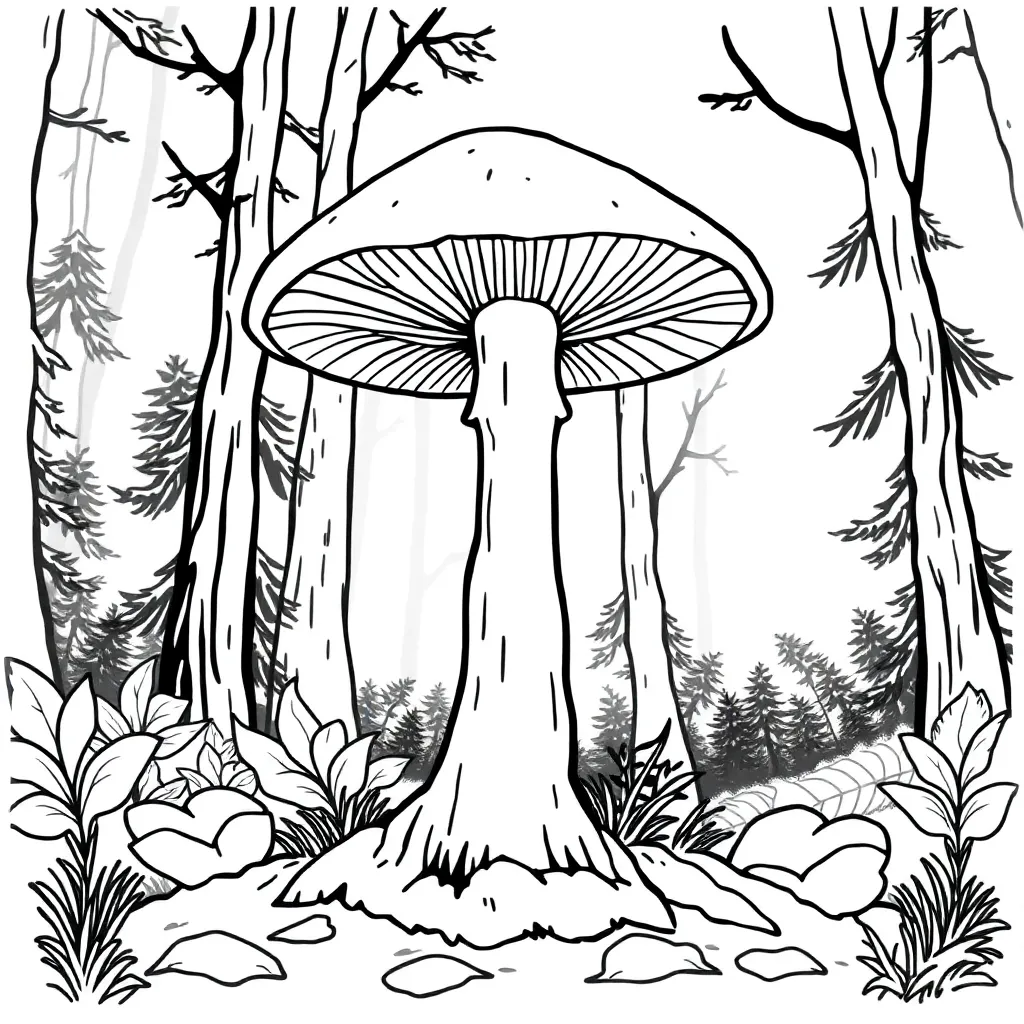 Mushroom coloring page