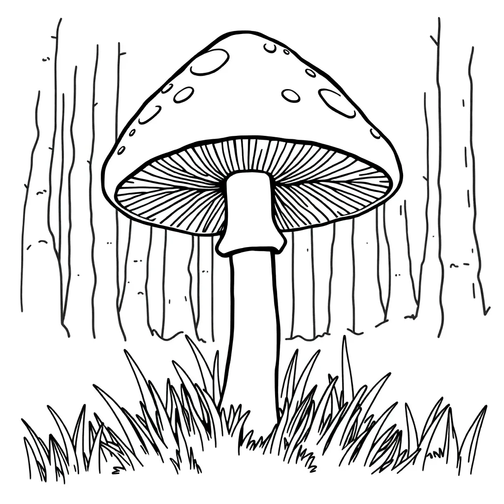 Mushroom coloring page