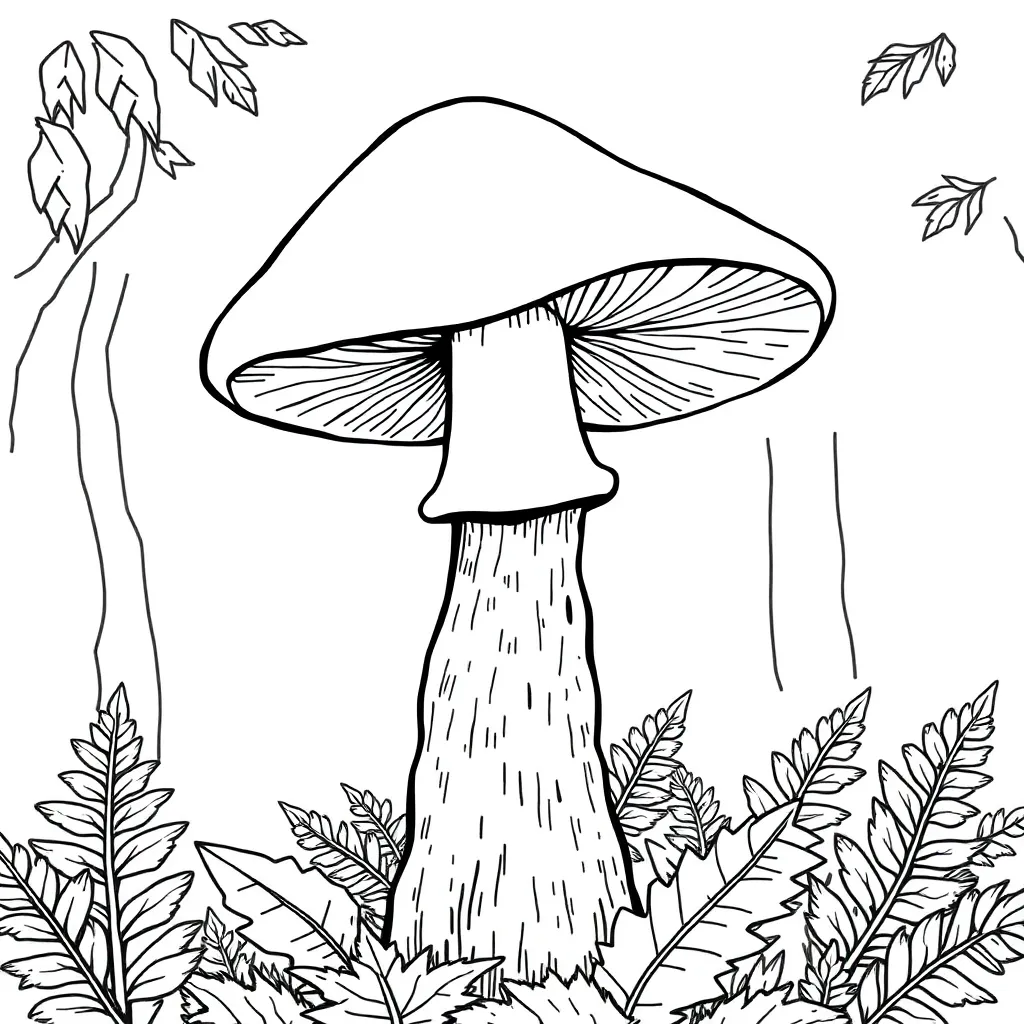 Mushroom coloring page