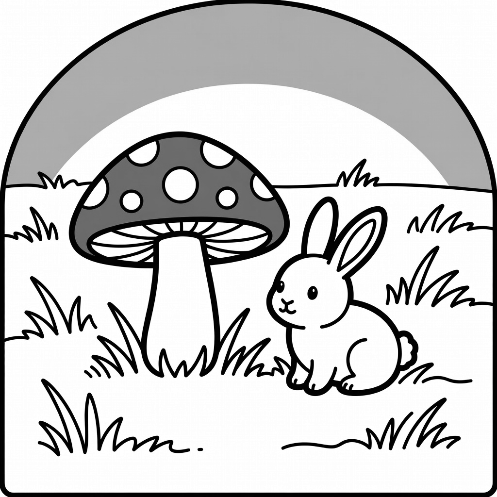 Mushroom coloring page