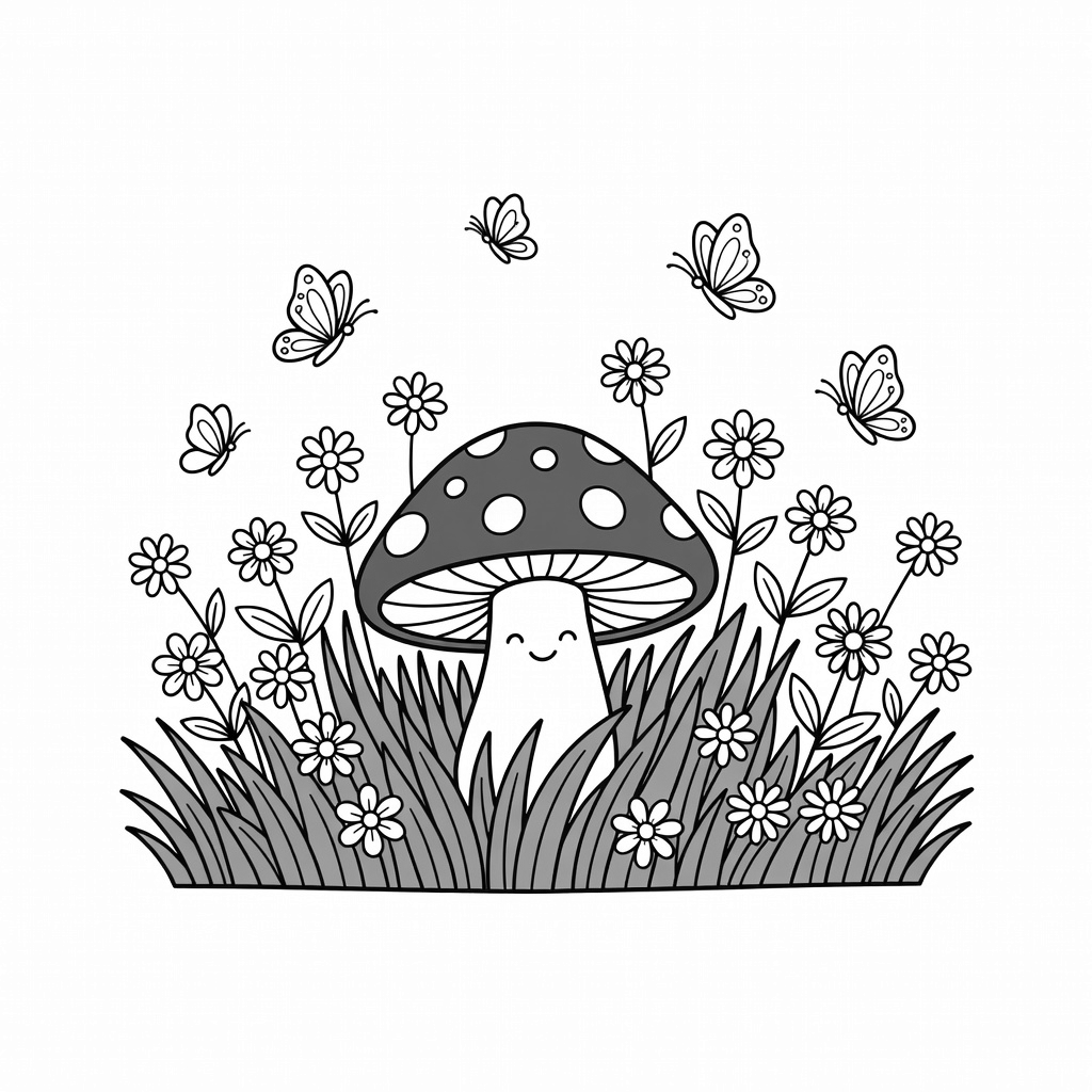 Mushroom coloring page