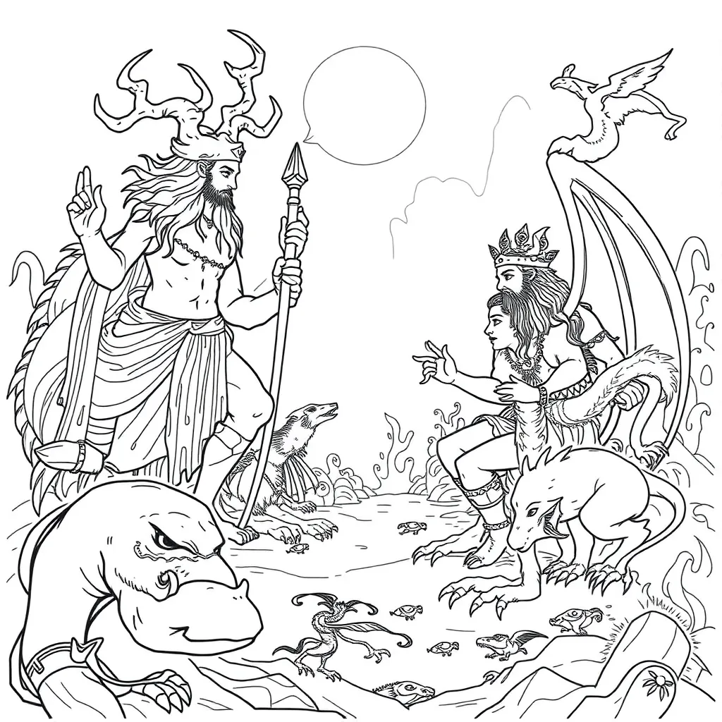 Mythology coloring page
