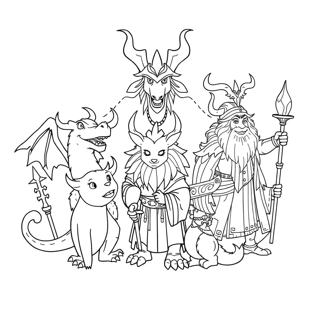 Mythology coloring page