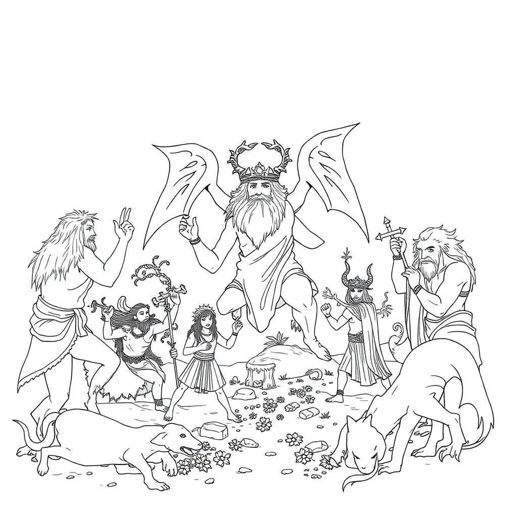 Mythology coloring page