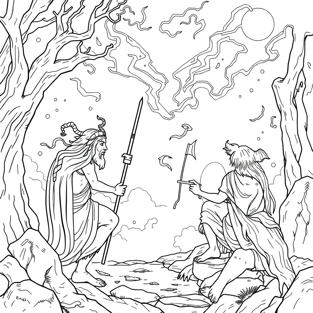 Mythology coloring page