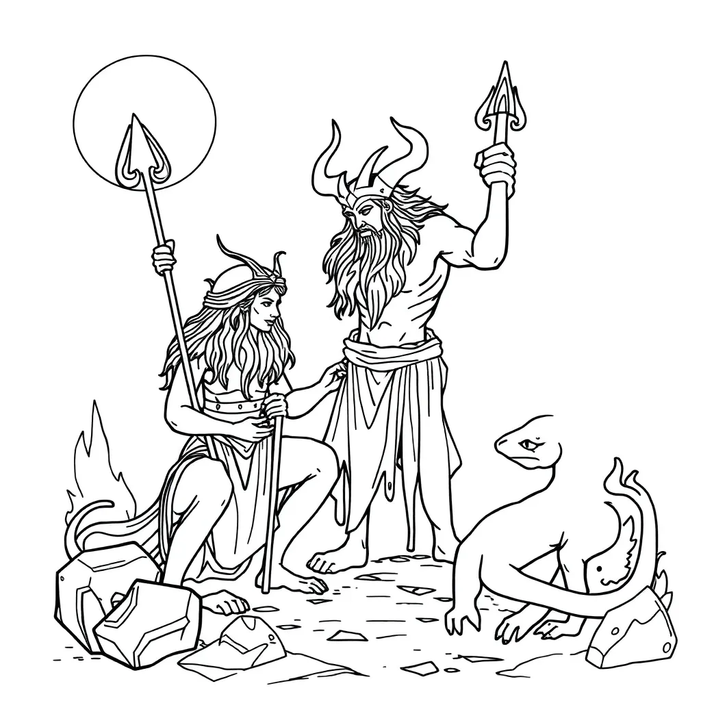 Mythology coloring page