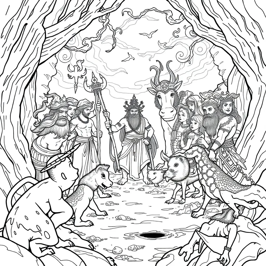 Mythology coloring page
